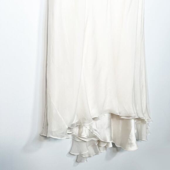 Carmen Marc Valvo Silk Organza Ivory Beaded Strapless Gown Long Dress NWT - Picture 4 of 15